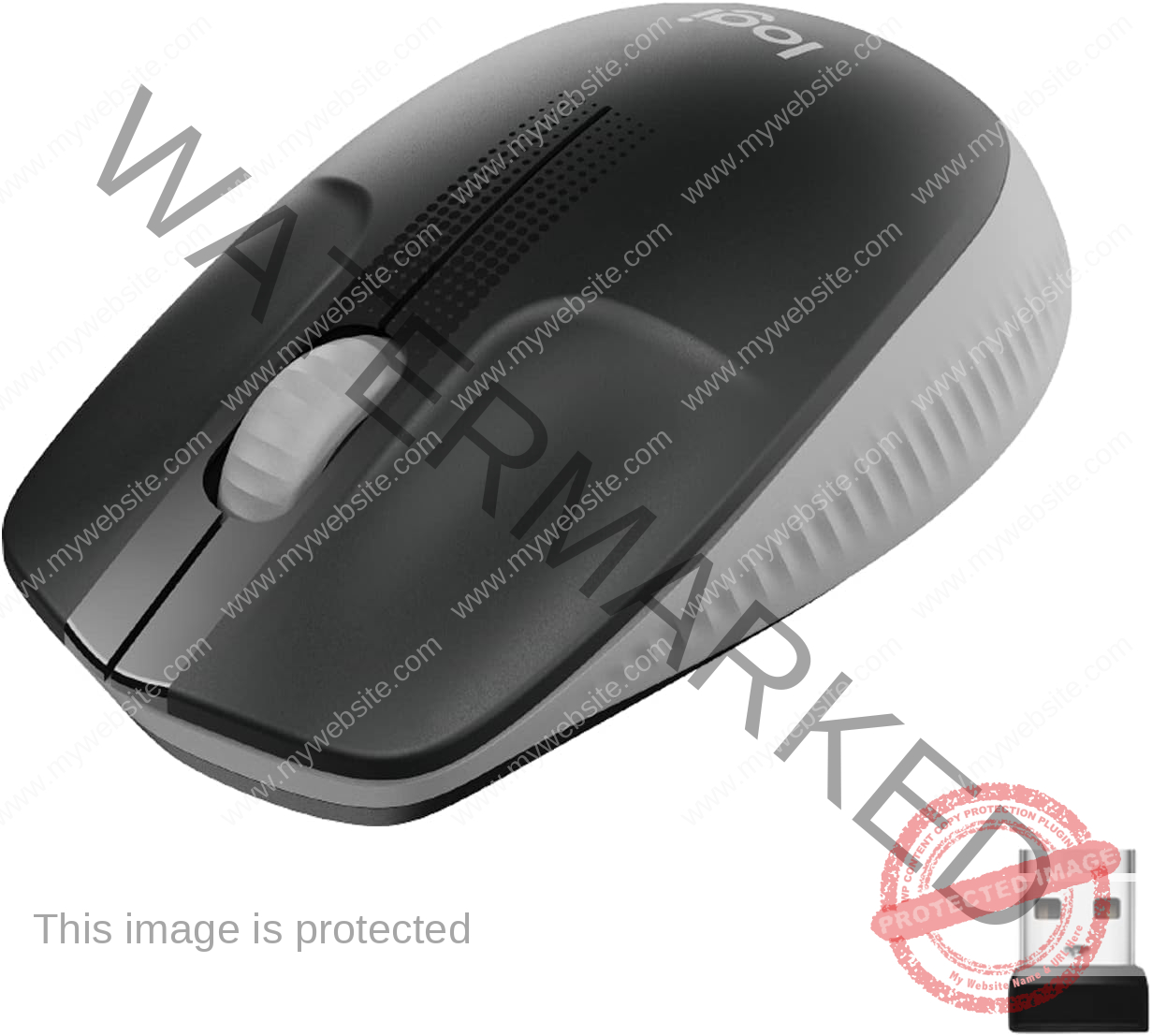 51fqGvNaT3L._AC_SL1500_ Logitech Wireless Mouse Full Size M191 – Mid Grey - Image 1