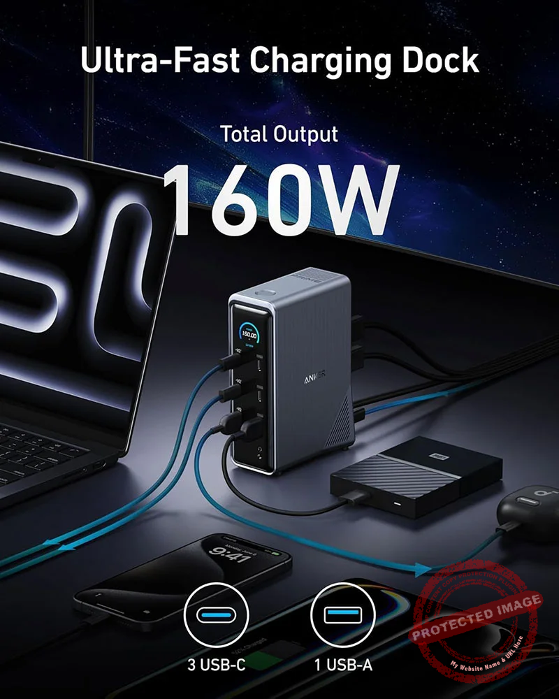 Anker-Prime-Charging-Dock-03 Anker Prime Charging Docking Station (14-in-1, Dual Display, 160W) – A83B62A1 – Black - Image 5